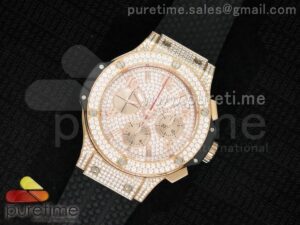 Big Bang Gold Full Pave Chrono