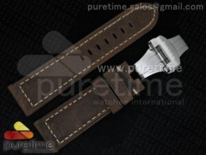 Panerai 22/24 Brown Asso Strap with Deployant Clasp