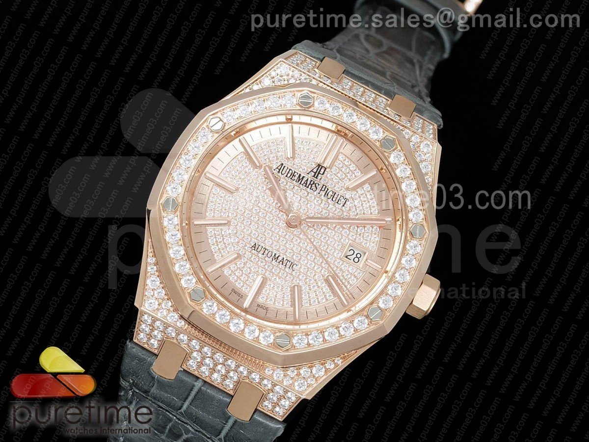 Royal Oak 41mm 15402 RG Full Paved Diamonds - immagine 2
