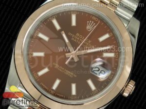 DateJust 41 126301 Noob 1:1 Best Edition RG Wrapped Brown Dial on SS/RG Jubilee Bracelet A3235