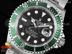 Submariner 16610 LV Green No Rehaut Engraving 904L Steel ARF1:1 Best Edition on SS Bracelet SH3135