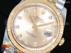 DateJust 41 126333 904L SS/YG DJF 1:1 Best Edition YG Dial Diamonds Markers on Jubilee Bracelet A2836