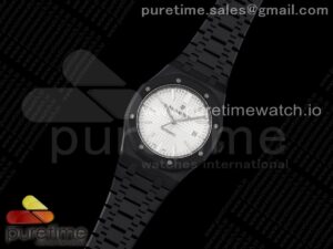 Royal Oak 41mm 15400 DLC ZF 1:1 Best Edition White Textured Dial on DLC Bracelet A3120 (Free Box)