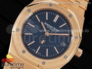 Royal Oak 39mm 15202 RG ZF 1:1 Best Edition Blue Textured Dial on RG Bracelet A2121