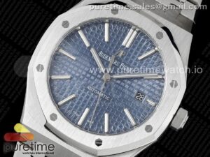 Royal Oak 41mm 15400 SS RSF 1:1 Best Edition Blue Textured Dial on SS Bracelet A3120 Super Clone