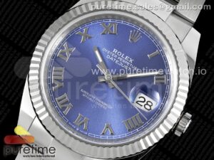 Datejust 41 SS 904L Steel Clean 1:1 Best Edition Blue Roman Dial on Oyster Bracelet VR3235