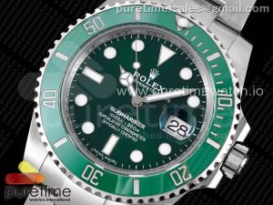 Submariner 116610 LV Green Ceramic Noob 1:1 Best Edition 904L SS Case and Bracelet VR3135 V12