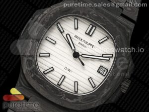 Nautilus 5711 DIW Carbon DIWF 1:1 Best Edition White Textured Dial on Carbon Bracelet 324CS