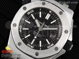 Royal Oak Offshore Diver 15710 ZF 1:1 Best Edition Black Dial on Black Rubber Strap SA3120 Super Clone V2