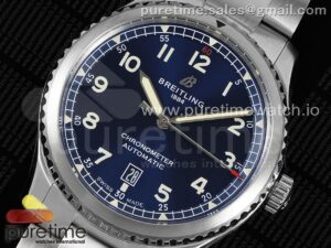 Navitimer 8 Automatic 41mm SS TF 1:1 Best Edition Blue Dial on SS Bracelet A2824