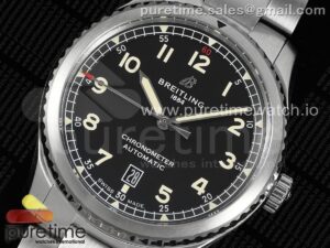 Navitimer 8 Automatic 41mm SS TF 1:1 Best Edition Black Dial on SS Bracelet A2824