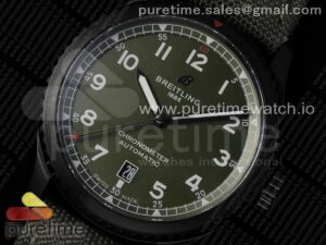 Navitimer 8 Automatic 41mm PVD TF 1:1 Best Edition Green Dial on Green Nylon Strap A2824