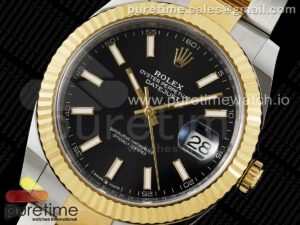DateJust 41 126333 Clean 1:1 Best Edition 904L Steel Black Stick Dial on SS/YG Oyster Bracelet VR3235