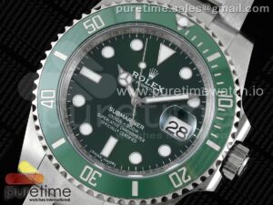 Submariner 116610 LV Green Ceramic NTF 904L 1:1 Best Edition on SS Bracelet VR3135